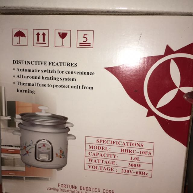 Hanabishi HHRC10FS Rice Cooker with Steamer (white), TV & Home