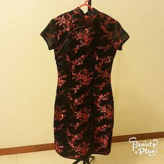 Cheong Sam In Black & Red