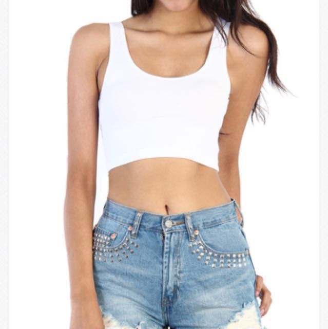 forever 21 white crop top