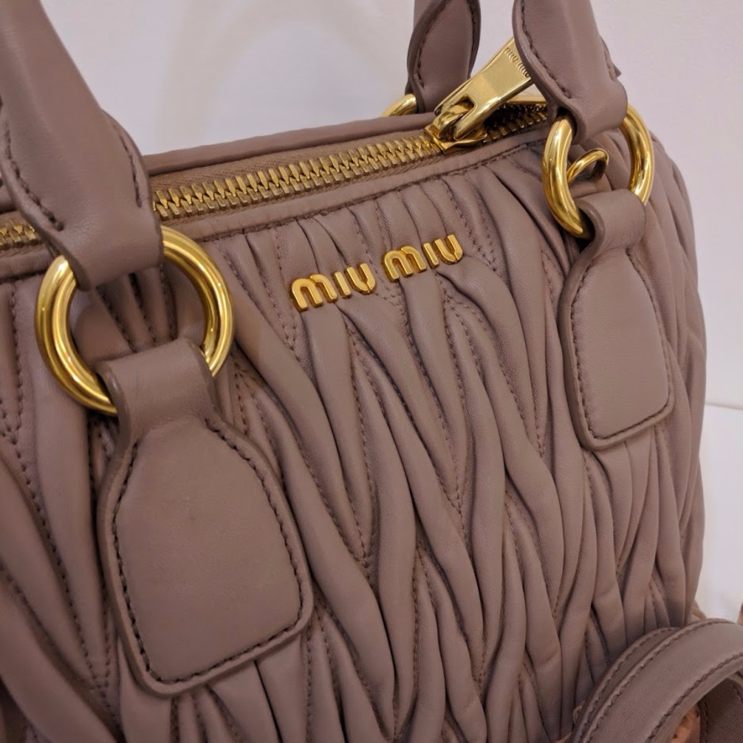 Miu Miu Matelasse Patent Leather Top Handle Flap Bag - FINAL SALE (SHF –  LuxeDH