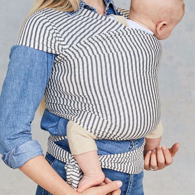 Solly baby wrap natural and grey stripe shop