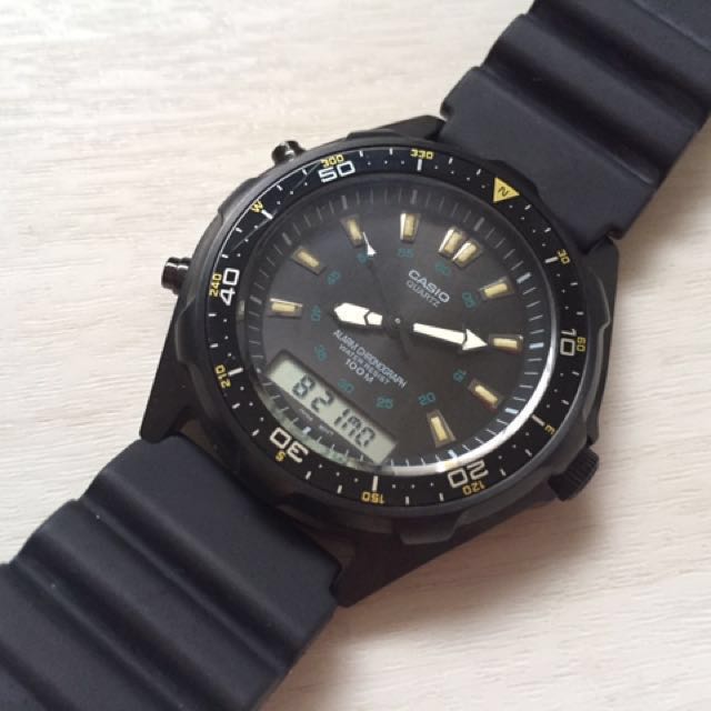casio analog digital dive watch