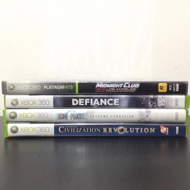 TAKE ALL FOR 1400 XBOX Kinect Games (Category: Xbox) located in Marikina City. Submitted by camiela (Listing ID 125693712, Image 2). Description: XBOX Kinect Games (for US Version) Midnight Club - P400 Defiance - P400 Lost planet- P400 Civilization revolution- P400 — TAKE ALL FOR P1400 SAVE P200 (FREE SF) — BUY 2 OR 3 FOR FREE SF (free sf MM ONLY) **message me for more info // selling for my brother.