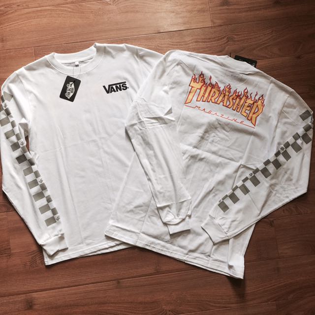 VANS X THRASHER LONG SLEEVE Men s Fashion Tops Sets Tshirts