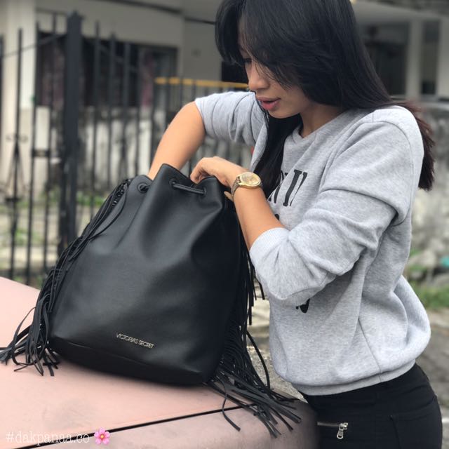 Victoria secret hotsell black tassel bag