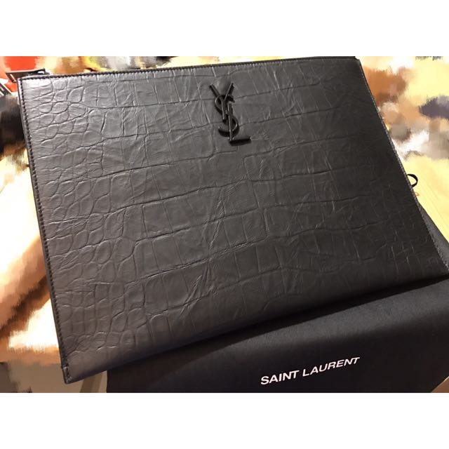 Saint Laurent Document holders Men 712845BL40E9207 Leather Gray 162€