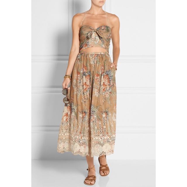 Zimmermann Anais Floral Tie Dress (Size 