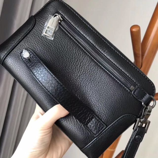 Burberry Men real leather clutch, Luxury, Bags & Wallets on Carousell