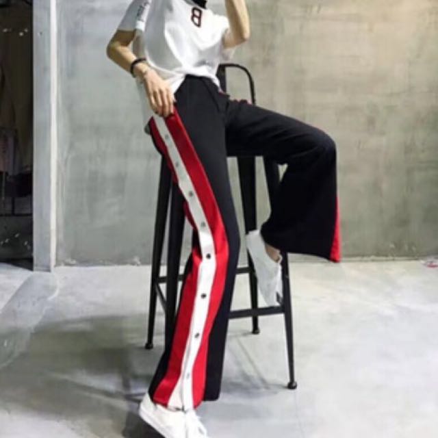 Button down best sale track pants