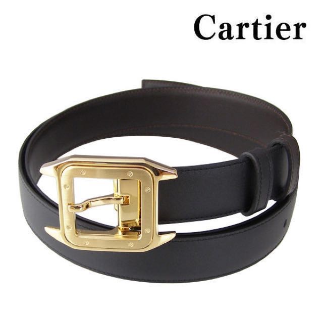Cartier Santos Gold reversible belt 