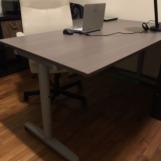 PC desk IKEA L shape gray good condition, Furniture & Home Living
