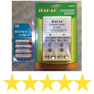 ✅⭐️ Rechargeable battery Charger Combo