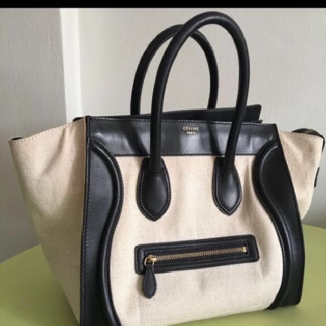 Celine micro luggage black white
