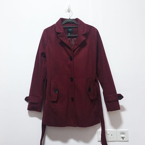 Red trench coat forever 21 discount