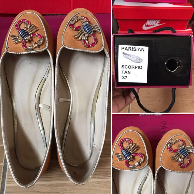 Repriced!!! Parisian Shoes (Category: Sneakers) located in San Jose. Submitted by jhencabs30 (Listing ID 119598430, Image 1). Description: Parisian doll shoes Scorpio tan, zodiac sign shoes Size 37.