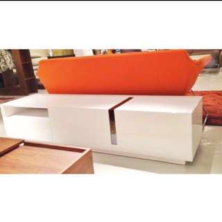 (Negotiable!!) White glossy TV Console 