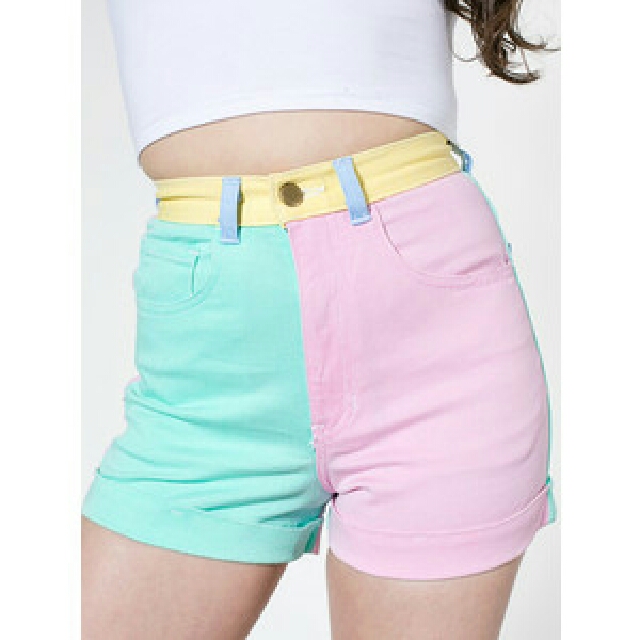 American apparel color block shorts 2025