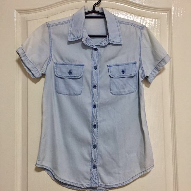 Bench Short Sleeve Denim Shirt On Carousell