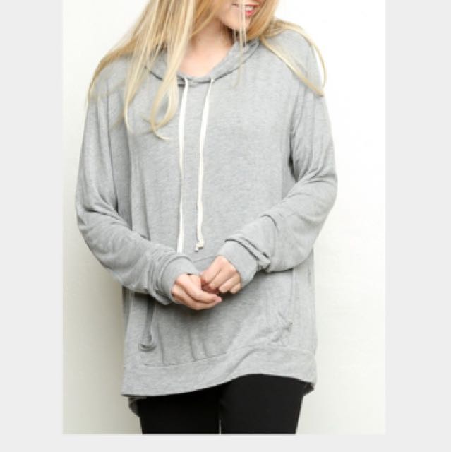 brandy melville grey layla hoodie Women s Fashion Tops Other Tops on Carousell
