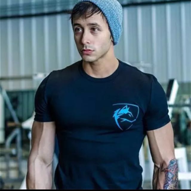 ALPHALETE GYM MEN Muscle Fitness Cotton Fit Tee Workout T-Shirt