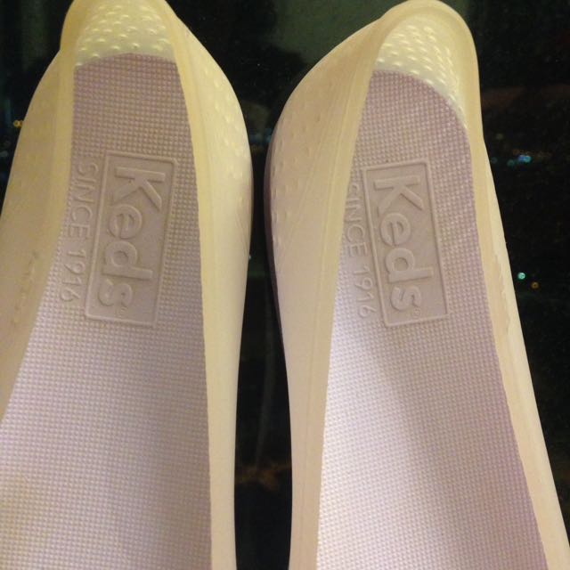 keds gray slip ons