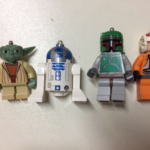 Lego keychain City mini figures star wars yoda ,r2-d2 ,boba fett