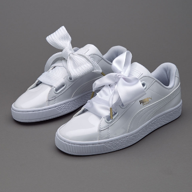 puma white patent sneakers