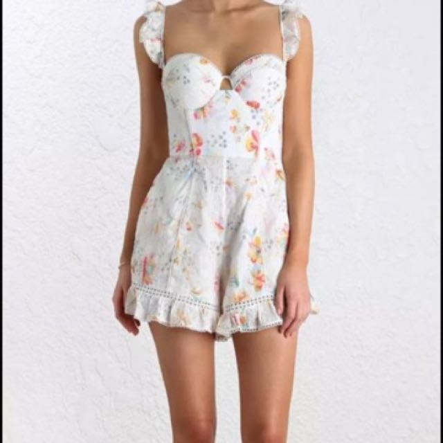 zimmermann belle bustier playsuit
