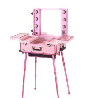 Traincase vanity mirror Pink