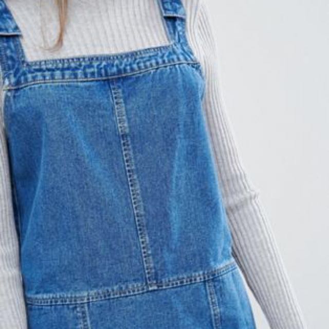 Denim pinafore by Oasis( dungaree dress), Women's Fashion, Dresses
