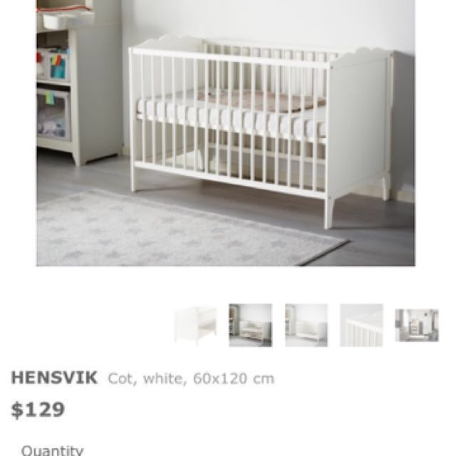 IKEA HENSVIK baby cot including mattress, Babies & Kids, Babies & Kids
