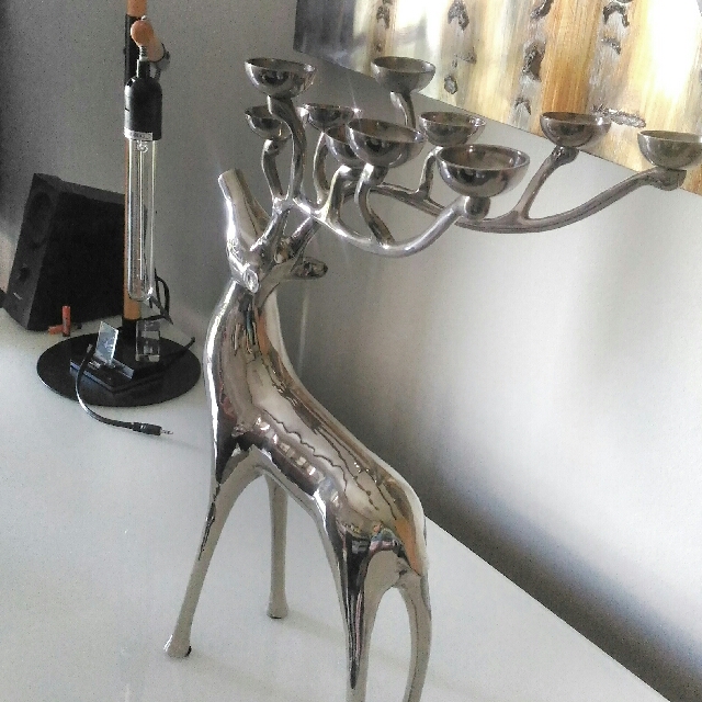 Original Pottery Barn 20inch Reindeer Candelabra, Hobbies & Toys