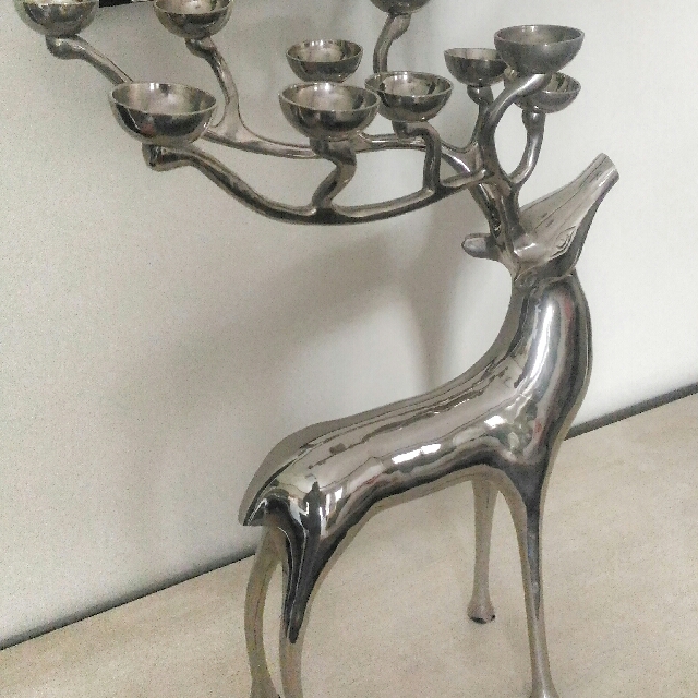 Original Pottery Barn 20inch Reindeer Candelabra, Hobbies & Toys