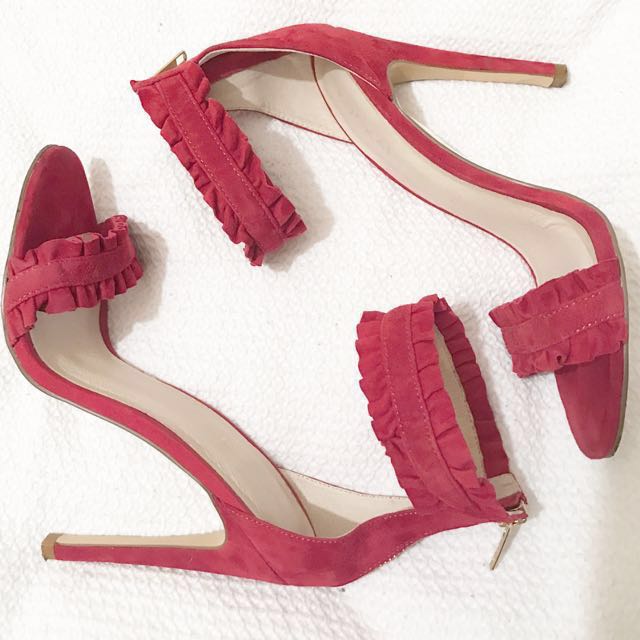Red Kookai Ruffle Heels, Women's 