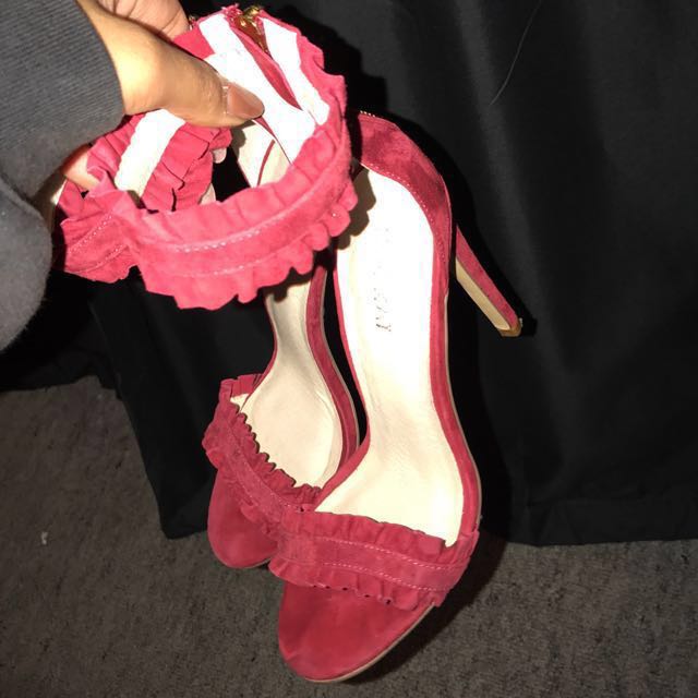Red Kookai Ruffle Heels Women s Fashion Shoes on Carousell