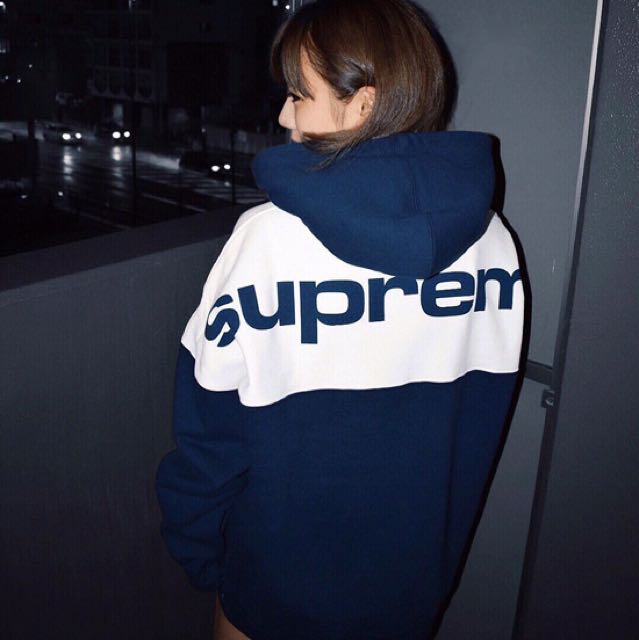 Supreme blocked store hooded sweatshirt
