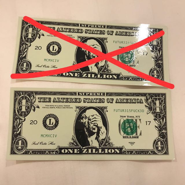 Supreme dollar shop sticker