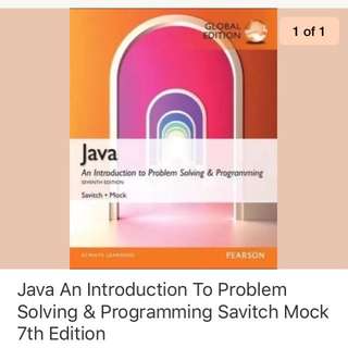 Java an introduction to problem solving & programming savitch mock 7th edition