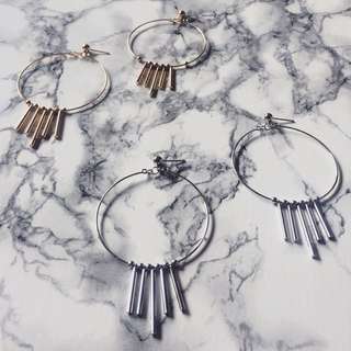 Big Circle Metal Tassel Earring