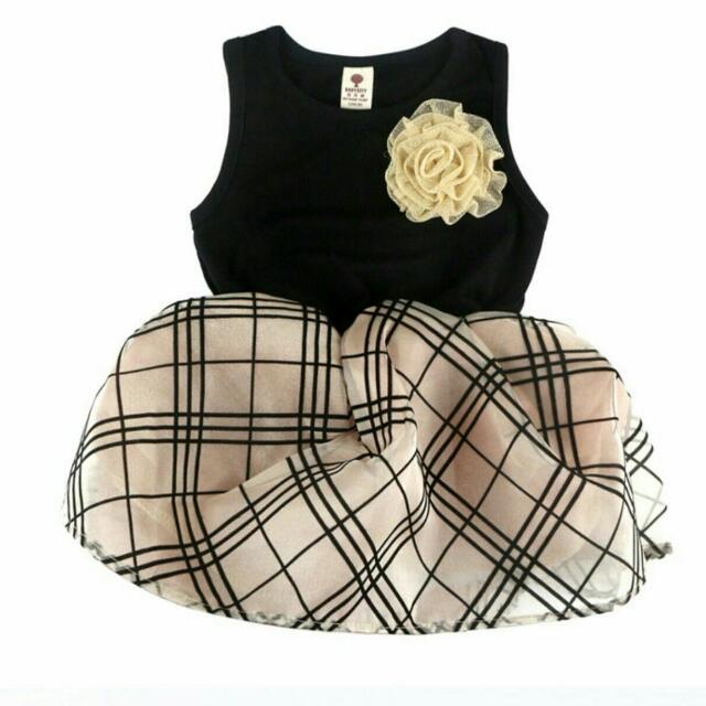 Burberry Inspired Baby Red Plain Dress Babies Kids Babies
