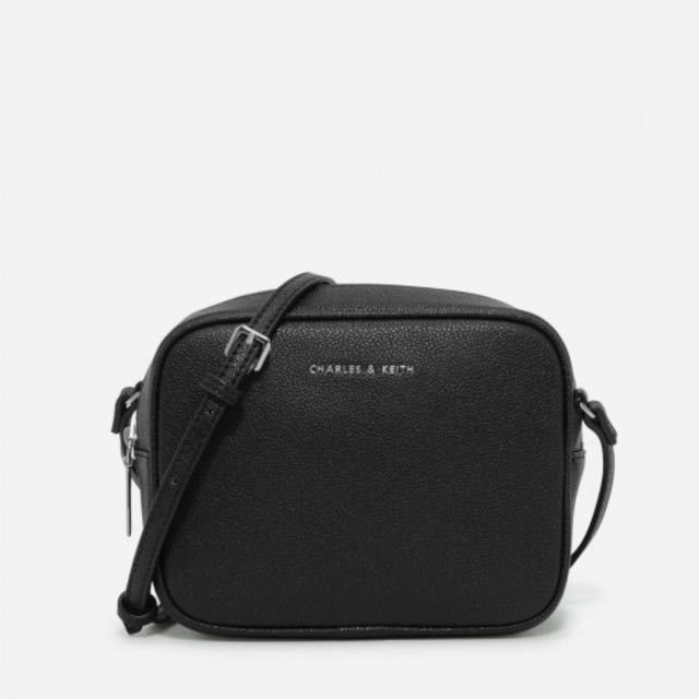 Charles Keith Curved Boxy Sling Bag Black Women S Fashion Bags Wallets On Carousell