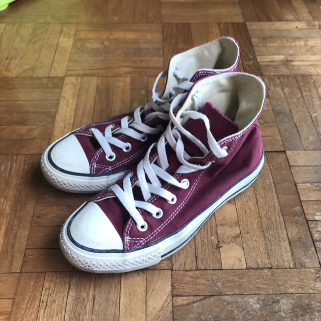 burgundy red converse