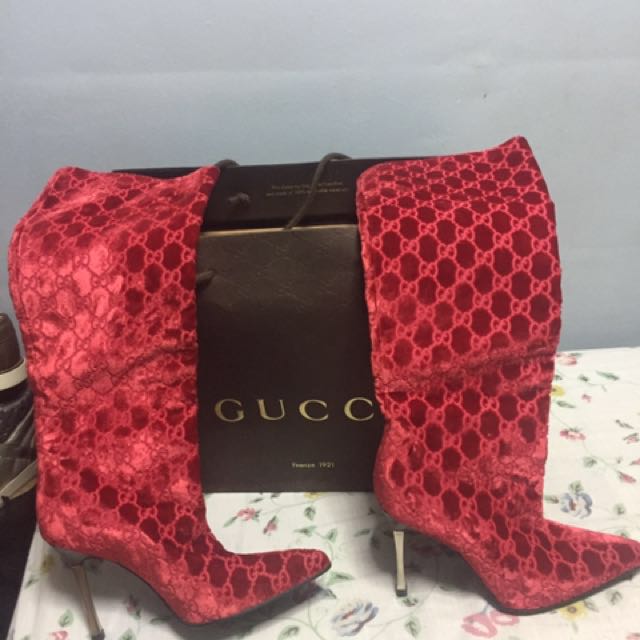 gucci red boots