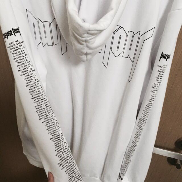 Purpose tour hoodie best sale white