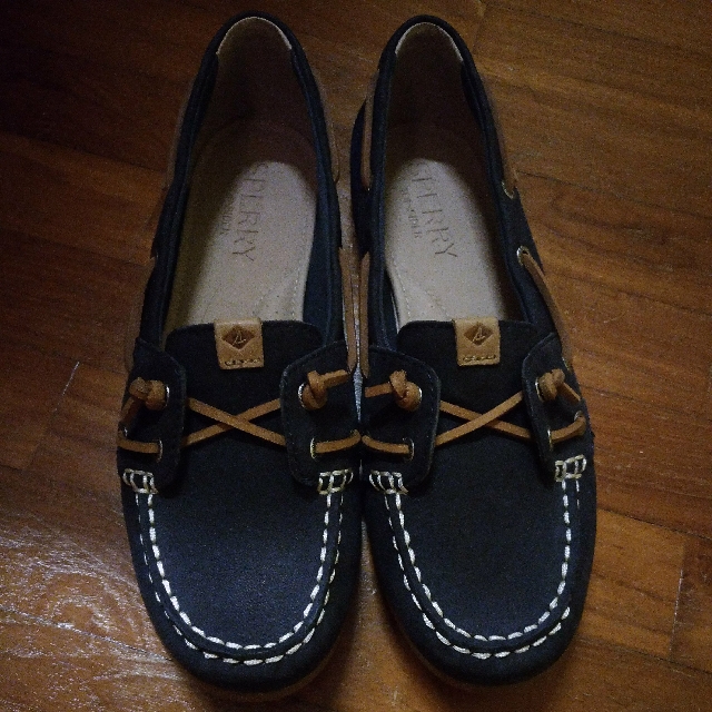 navy sperrys women's