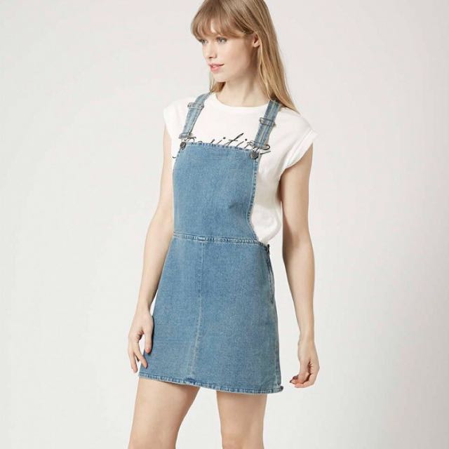 topshop denim pinafore