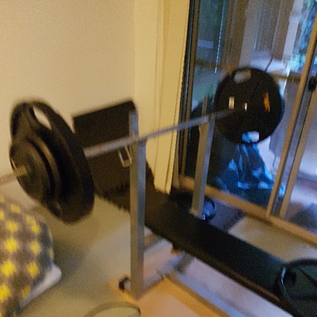 Bench Press With 120kg Weights Bar Sports Gym Fitness On