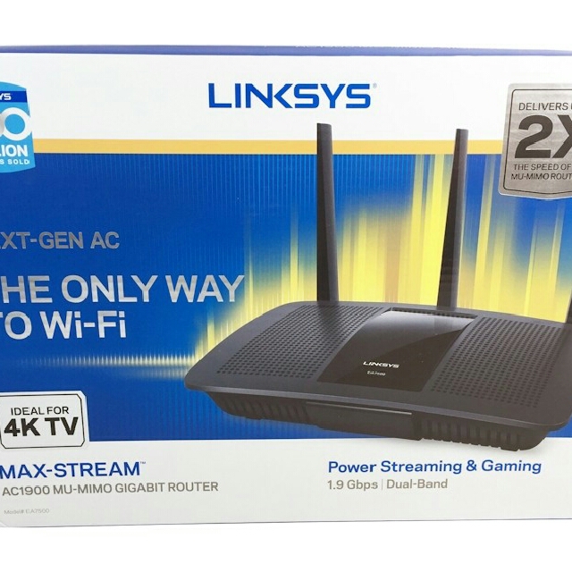 Brand New LINKSYS EA7500-AHV2 MAX-STREAM™ AC1900+ MU-MIMO GIGABIT WI-FI ...