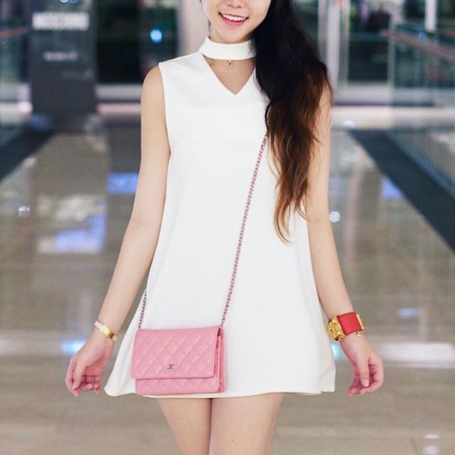 low cut swing dress