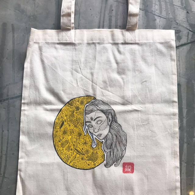 Hand drawn tote